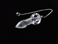 CC0606　ガネーシュヒマール産　ヒマラヤ水晶　ヴァジュラ（金剛杵）　ペンデュラム