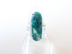 GD0091　ジェムシリカ（クリソコーラ・カルセドニー）　リング