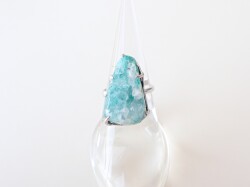 GD0093　ジェムシリカ（クリソコーラ・カルセドニー）　リング