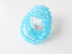 AB2856　シーブルーカルセドニー（やや濃いめ）　１０ｍｍ　ブレスレット　◇ネコポス対応可◇