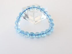 HE0195　ブルートパーズ　９ｍｍ　ブレスレット