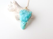 GD0088　ジェムシリカ（クリソコーラ・カルセドニー）　Ｋ１８ペンダントトップ