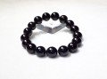 MB1153　モリオン（黒水晶）　１２ｍｍ　ブレスレット　☆宝石鑑別書付き☆
