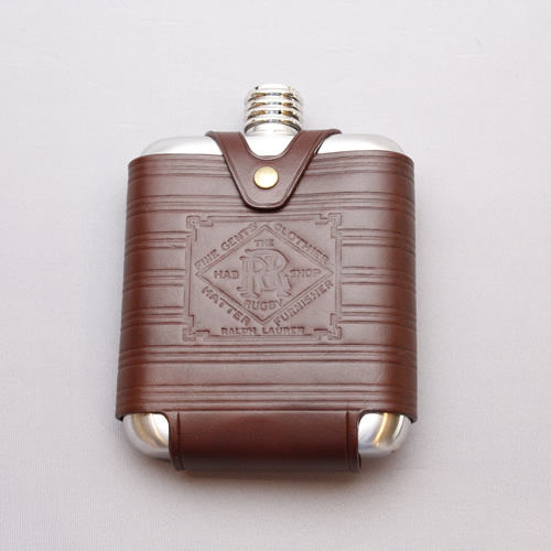 【R023】RUGBY/Steel & Leather Flask/フラスク