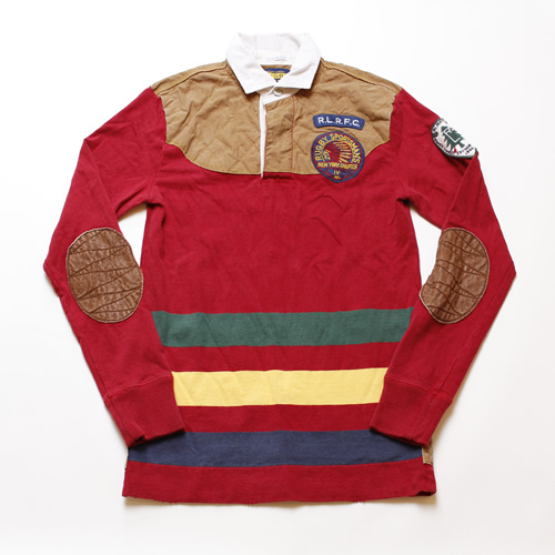 【R070】RUGBY/Red-Striped Rugby/ラガーシャツ