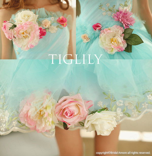 ウエディング　ミニドレス TIGLILY】ミニドレス＿ウエディングドレス（s105w）