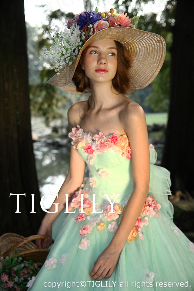 ウェディングドレス、カラードレス TIGLILY】カラードレス_ウエディングドレス＿Aライン＿