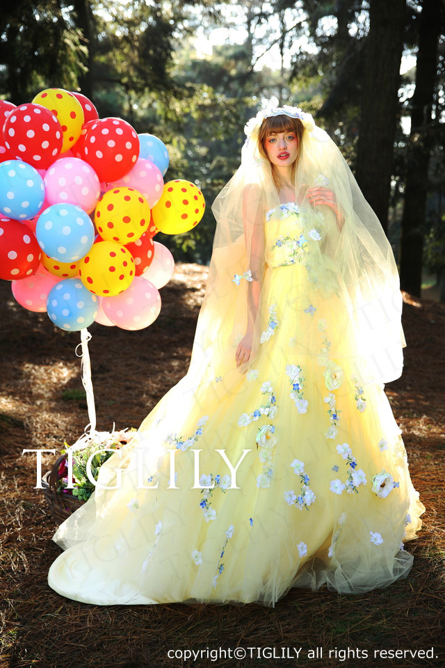 c162 TIGLILY カラードレス イエロー エマ Emma