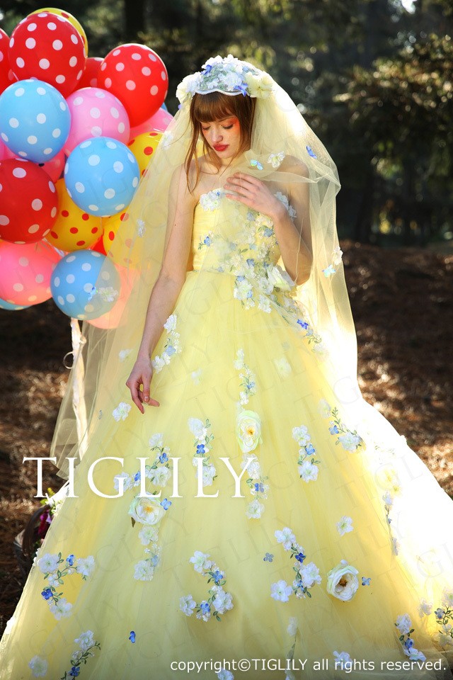 c162 TIGLILY カラードレス イエロー エマ Emma