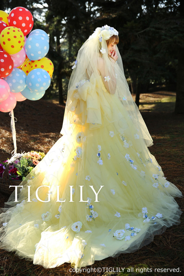 c162 TIGLILY カラードレス イエロー エマ Emma