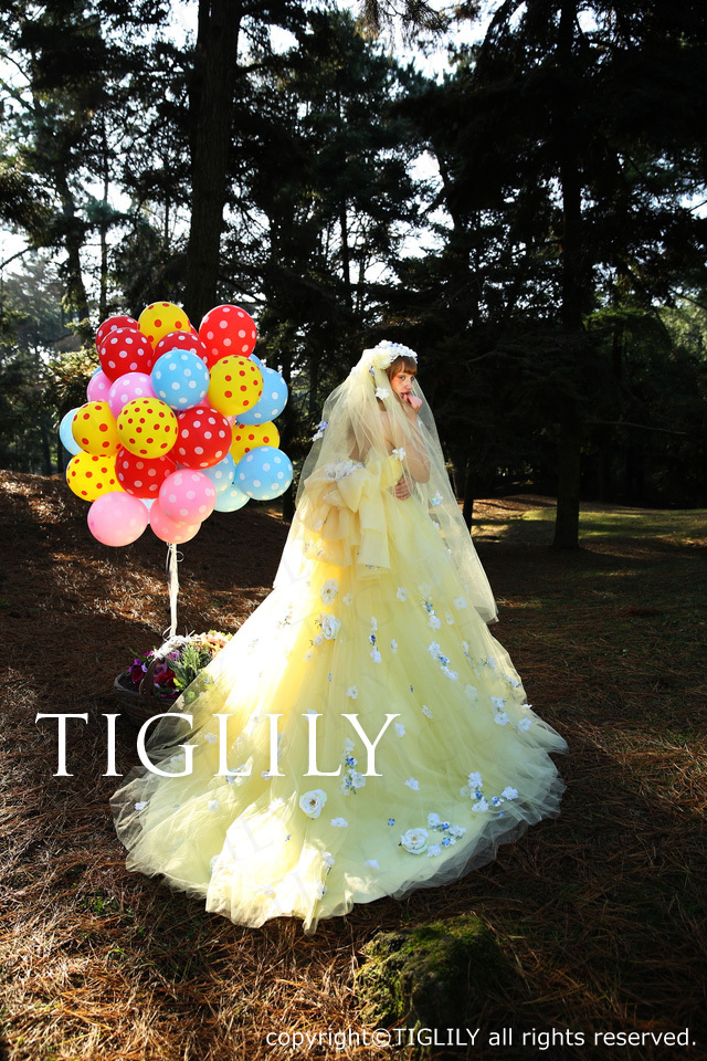 c162 TIGLILY カラードレス イエロー エマ Emma