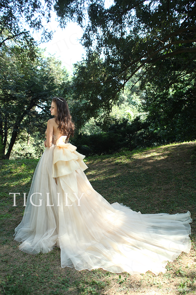 TIGLILY Aライン　ウェディングドレス一式 TIGLILY】ミニドレス＿ウェディングドレス＿ウエディングドレス