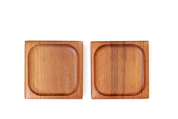 北欧ビンテージ トレー 　　　　　 チークコースター/2枚セット