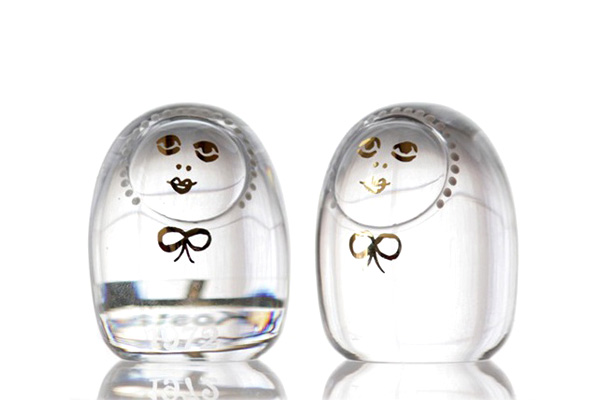 Kosta Boda　　　　　　　　　　　Familjen / 1972年 双子のLisa&Lars 2個セット