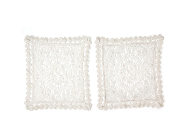 北欧ヴィンテージ　　　　　　　　　テーブルトップ2枚セット/ しきもの (うすベージュ)15.0cm×14.0cm