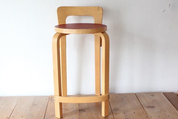 artek アルテック　　　　　　　　K65ハイチェア/リノリウム レッド　（送料無料）　　　　