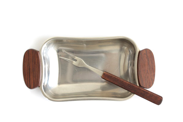 北欧ヴィンテージ 　　　　　　　　　　ステンレストレー mini サイズ with フォーク