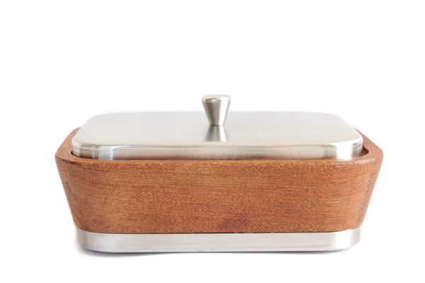 北欧ヴィンテージ 　　　　　　　　　　ステンレスバターケース with カバー