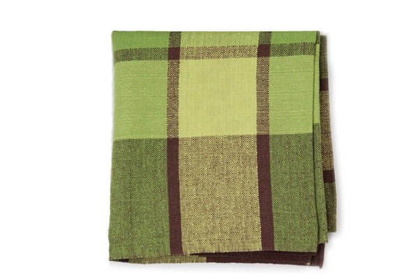 北欧ヴィンテージ　　　　　　　　　Finlayson グリーン×ライトグリーン×ブラウン柄 / 125cm×125cm