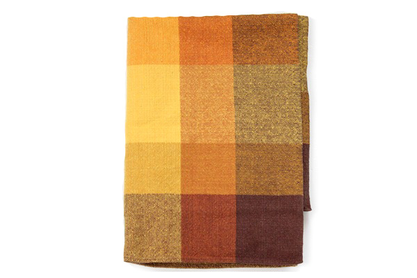 北欧ヴィンテージ　　　　　　　　　Finlayson ブラウン×オレンジ×イエロー柄 / 170cm×120cm