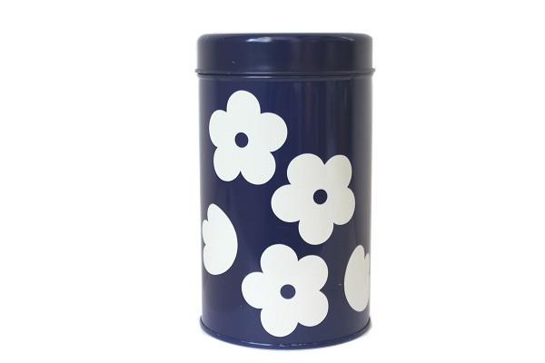 aarikka アーリッカ　　　　　　　　　　　花柄 缶 Mサイズ/ ブルー　　　　