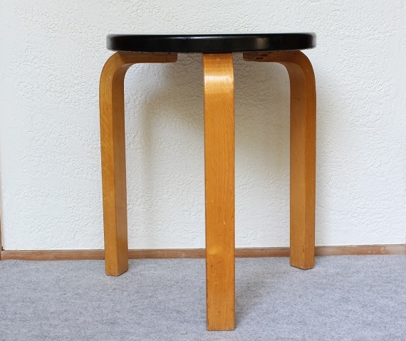 artek 60 stool　　　　　　　　　　　60スツール ビニールレザー（ブラック）/1950-60's　