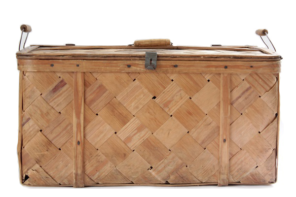 北欧ビンテージ バスケット モミの木 収納かご 大 / スウェーデン