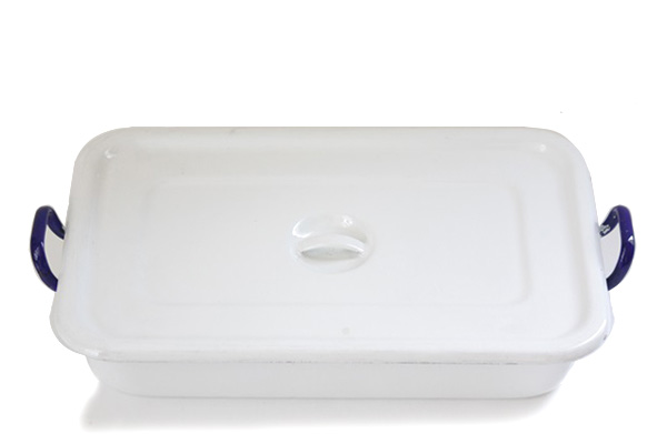 北欧ヴィンテージ 　　　　　　　　　　ホーロー容器 (フタ付き）/ Kockums Sweden　