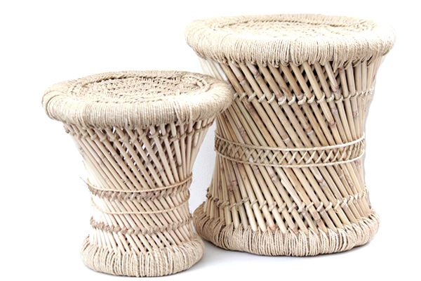 REED STOOL　　　　　　葦のスツール　大・小2個セット