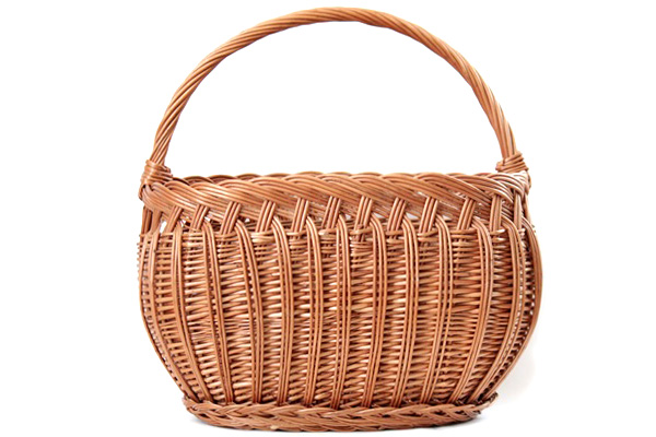 北欧ビンテージかご 　　　     　　　籐のバスケット ML/ スウェーデン　　　