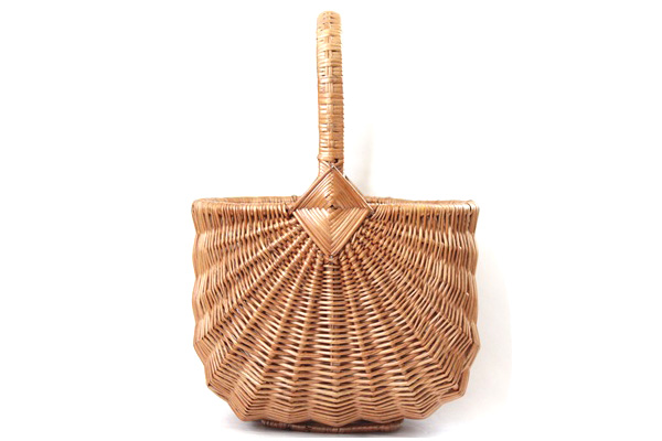 北欧ビンテージかご 　　　     　　　籐のバスケット M/ スウェーデン　　　
