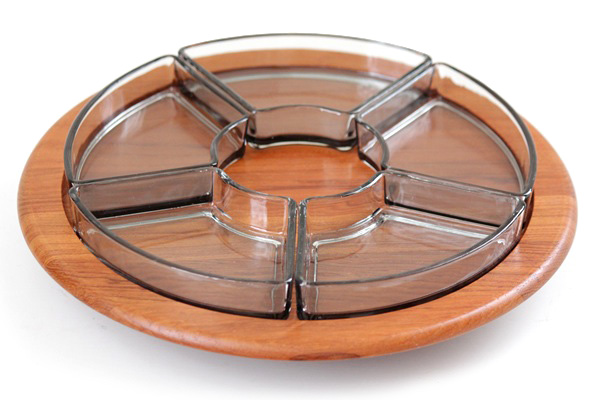 北欧ビンテージ トレイ&ガラス容器 　　　　　Digsmed Denmark/ラウンドトレー 少しB品　　　　　　　