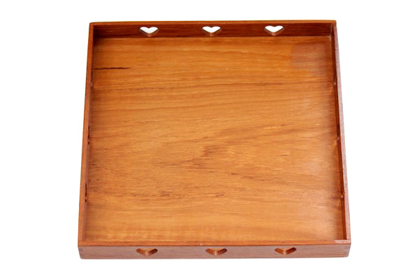 北欧ビンテージ トレー 　　　　　ウッドトレー/ハート型デコレーション