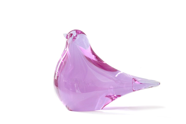 FM konstglas　　　　　　　　　　　ガラスの小鳥（パープル）