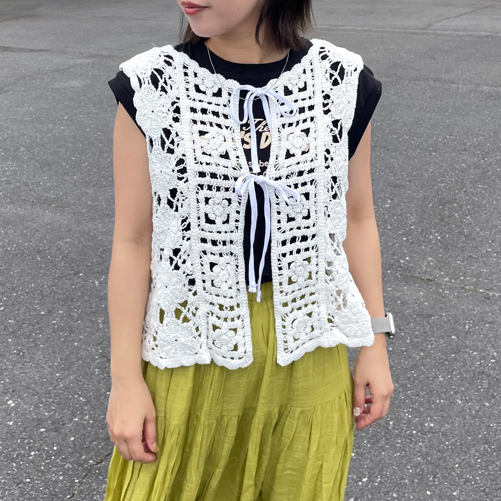 PERNA リボンベスト PERNA ベスト ジレ バックリボンビスチェ レディース : ZOZOTOWN