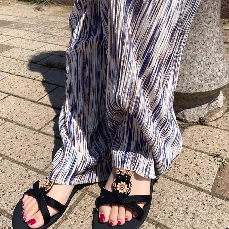 セルフカット柄プリーツパンツ