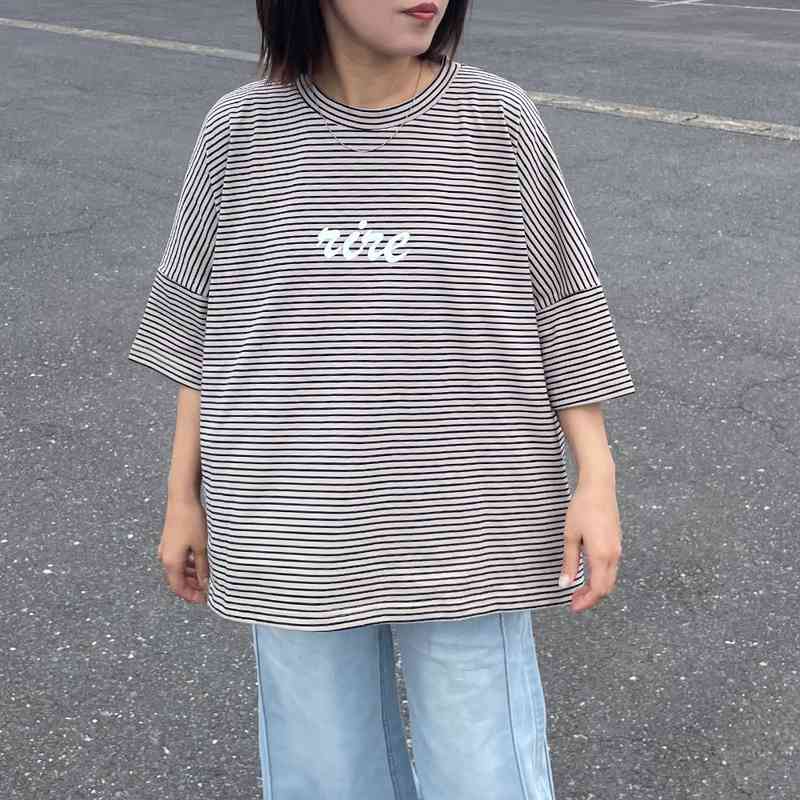 【SALEさん専用】　[SET]箔プリントBIGTシャツ+レイヤードデニム CRB ロゴ箔プリントBIGTシャツ|TiMTiMオンラインストア
