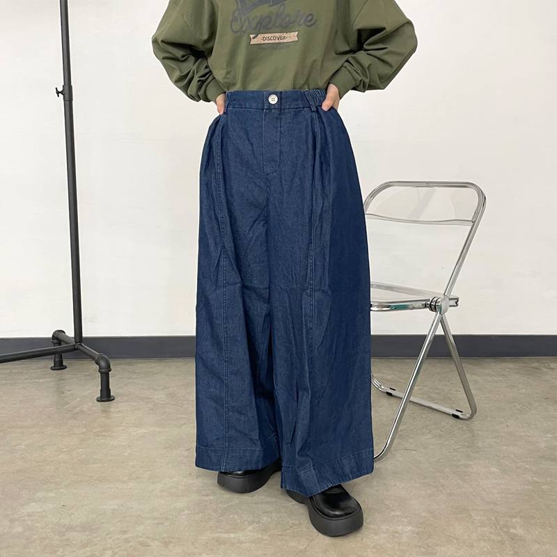 デニムセンターシームワイドパンツ