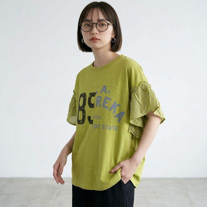 袖フリルリメイクプルオーバー