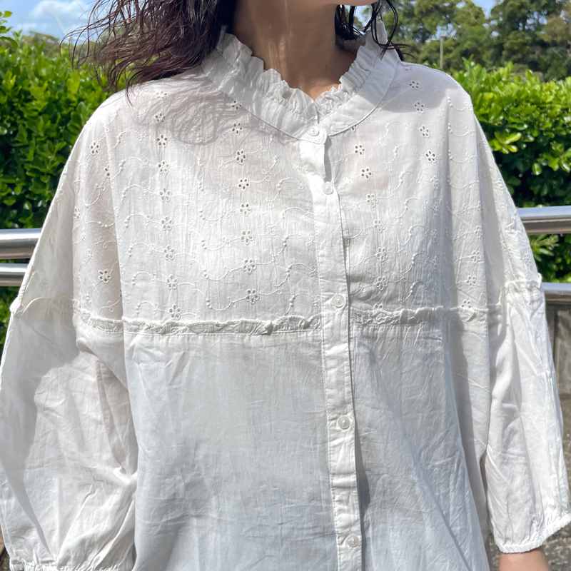 フリル刺繍チュニック