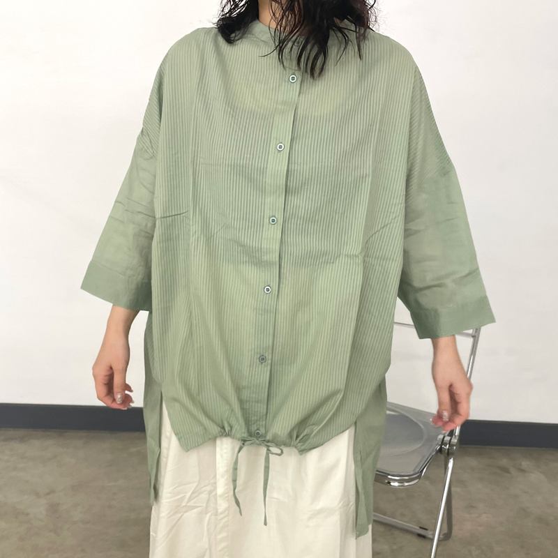 ドビーストライプ変形シャツ