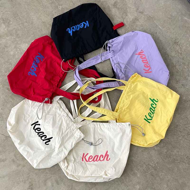 撥水配色ロゴトートバッグ