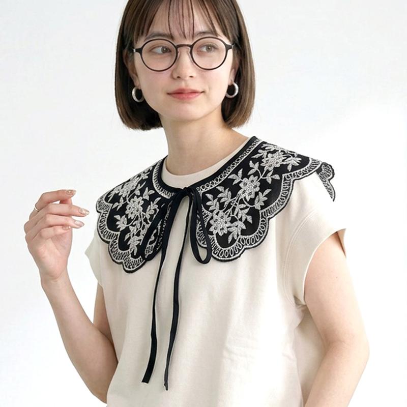 刺繍レース付け襟