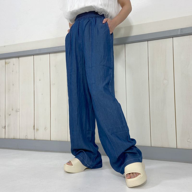 サマーデニムセンターシームパンツ