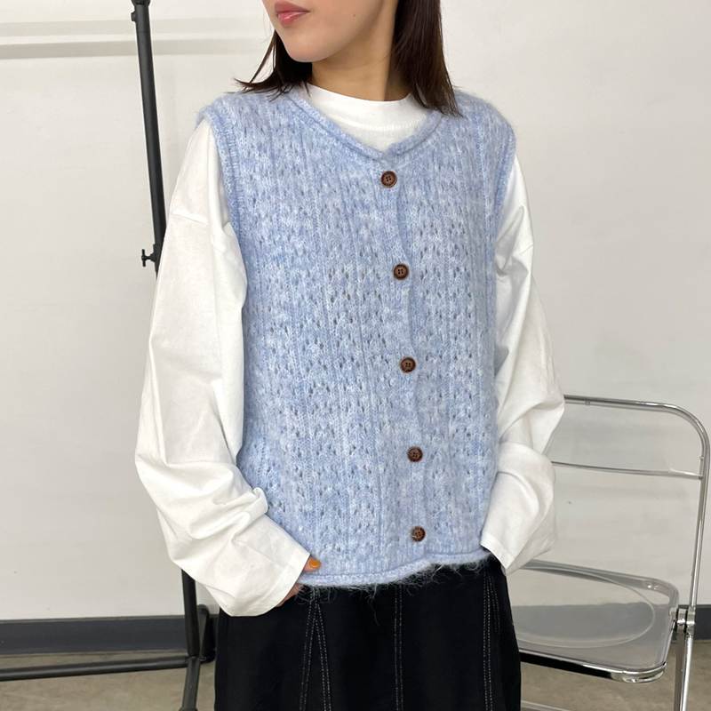 スカシ起毛ベスト