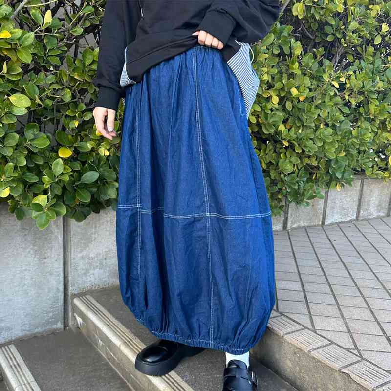 デニムコクーンスカート