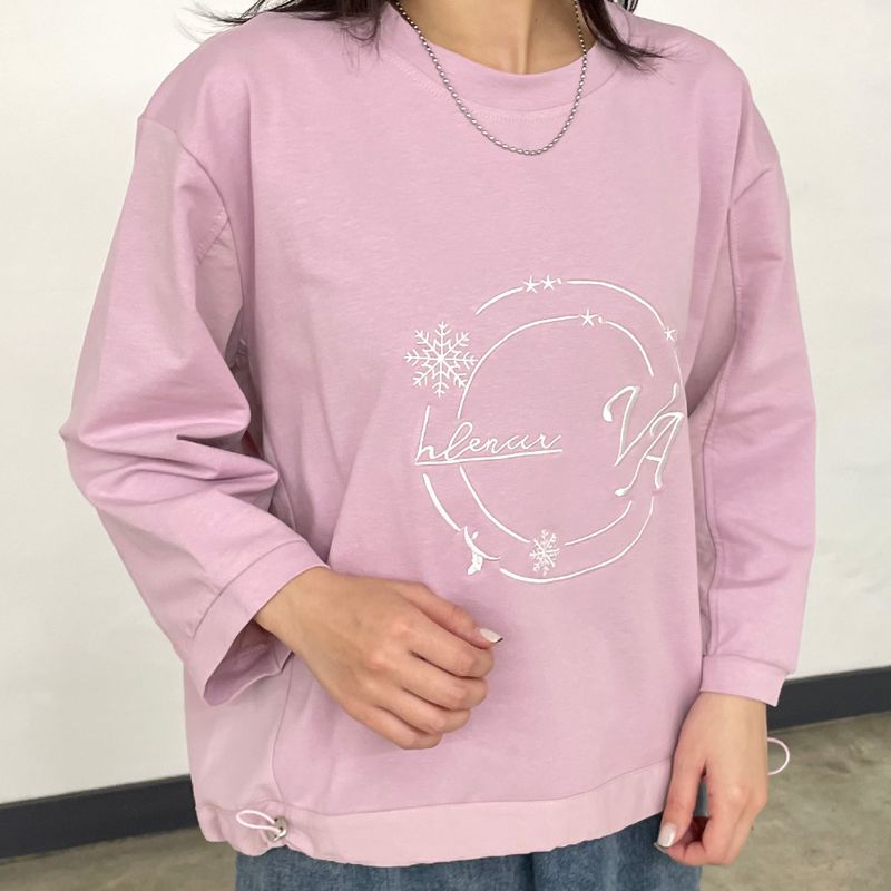 刺繍モチーフ切替プルオーバー