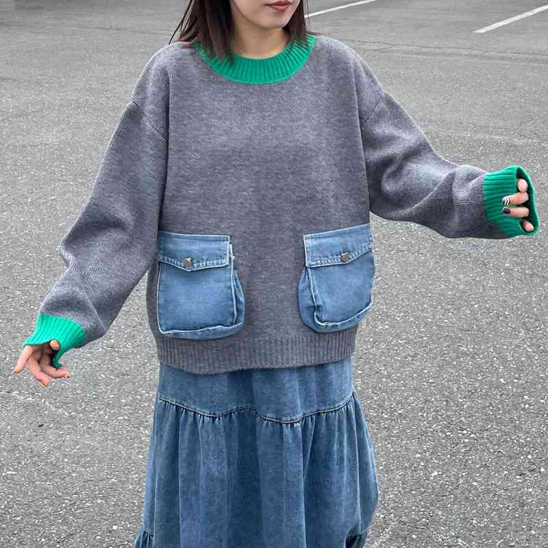 CRB ポケデニム切替プルオーバー|TiMTiMオンラインストア|レディース