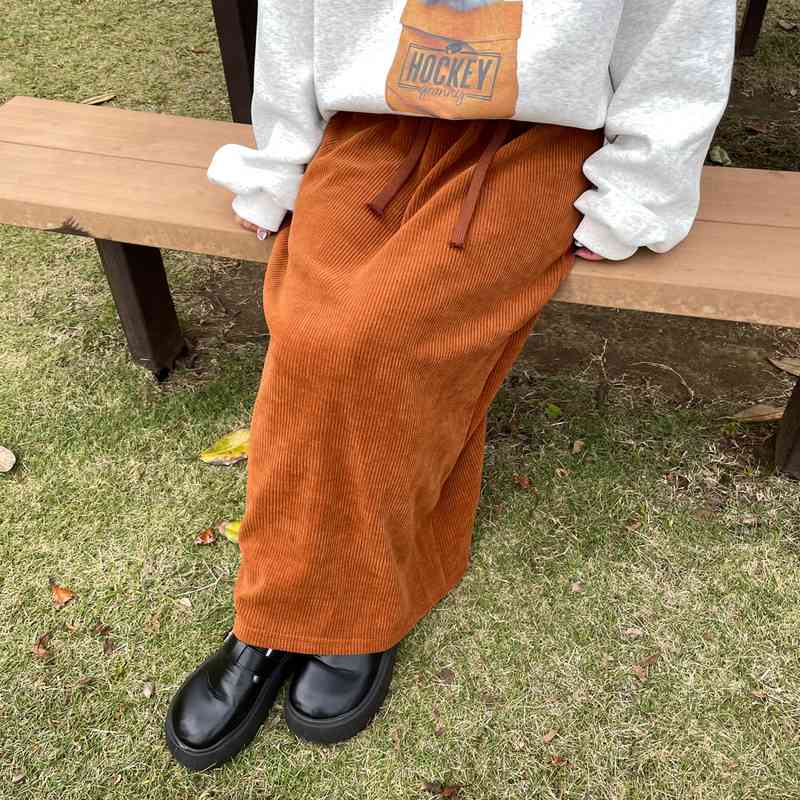 コーデュロイIラインスカート