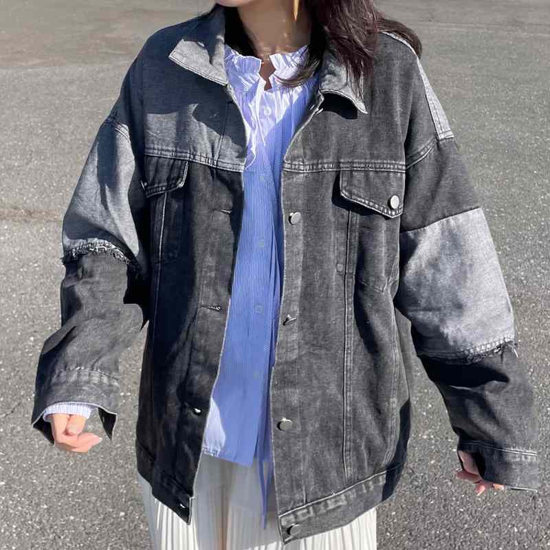 切替デニムジャケット